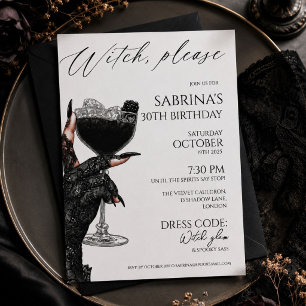 Invitation S'il vous plaît sorcière Élégante Fête d'anniversa