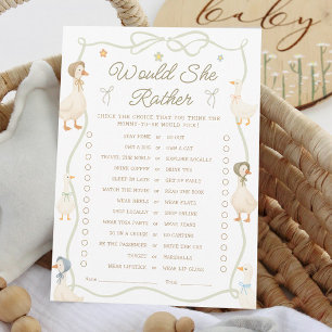 Invitation Silencieux Baby shower Oie Voudrait-Elle Plutôt Ca