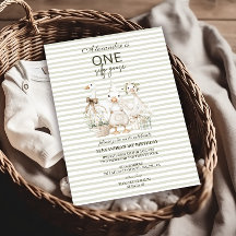 Silencieux Oie 1er Anniversaire Green Stripes