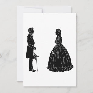 Invitation silhouette d'abraham lincoln et de mary todd linco