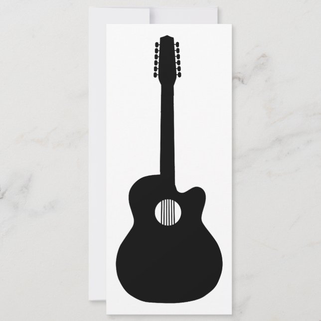 Invitation silhouette de guitare acoustique (Devant)