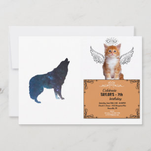 Invitation Silhouette de l'univers Wolf - Choisir la couleur 