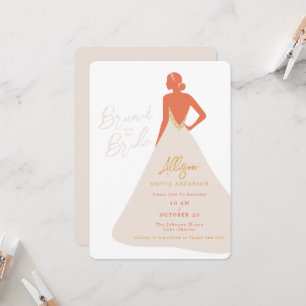 Invitation Silhouette de mariée en robe de couture Brunch de 
