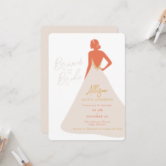 Invitation Silhouette de mariée en robe de couture Brunch de