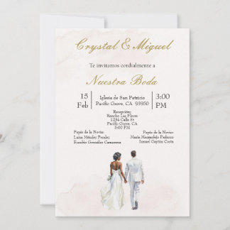 Invitation Silhouette de mariée et de marié