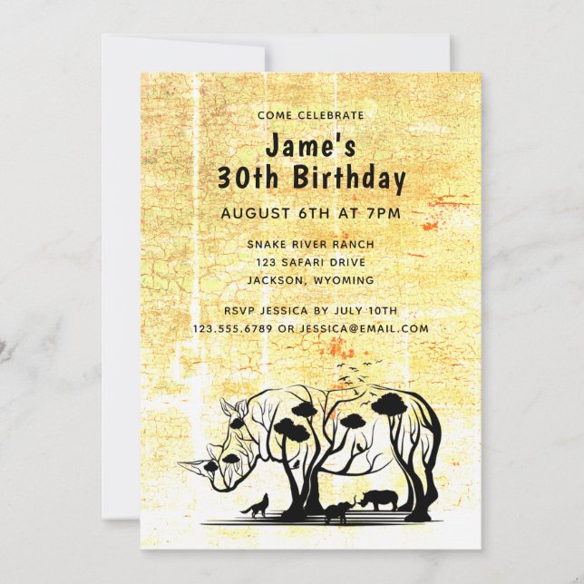 Invitation Silhouette de Rhino Tree (Devant)