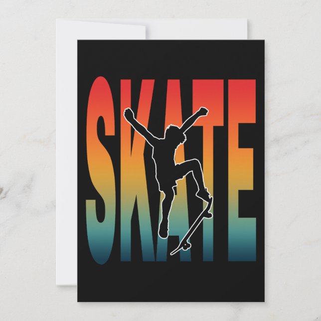 Invitation Silhouette de skateboard Skate (Devant)