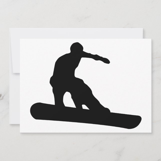 Invitation silhouette de snowboard (Devant)