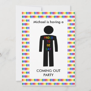 Invitation Silhouette d'homme gay LGBT et hommes arc-en-ciel
