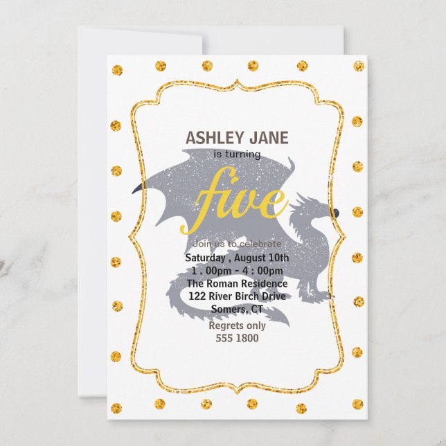 Invitation Silhouette du dragon - Choisir la couleur arrière  (Devant)