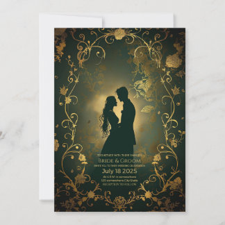 Invitation Silhouette d'un couple amoureux