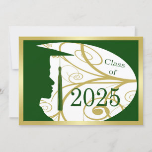 Invitation Silhouette Gold et Green Man 2025 Card