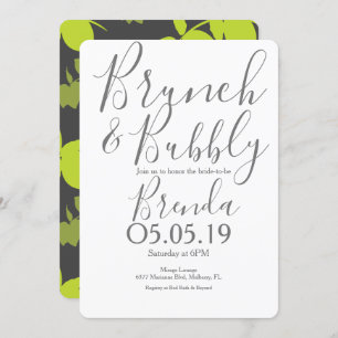 Invitation Silhouette Lemon Lime Mariage moderne Brunch