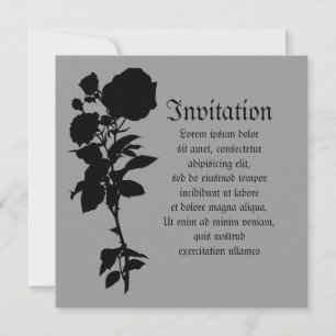 Invitation Silhouette Rose noir