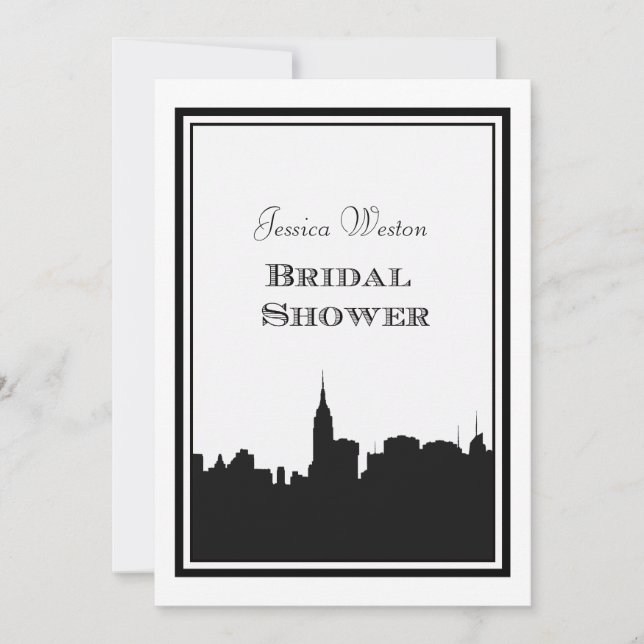 Invitation Silhouette Skyline NYC #2 do-it-yourself Fête des  (Devant)