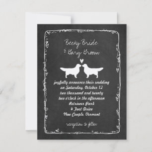 Invitation Silhouettes de Golden Retriever Mariage