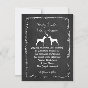 Invitation Silhouettes de Pinscher Allemand Mariage Enregistr
