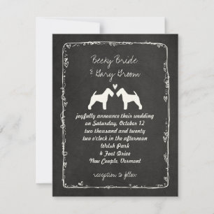 Invitation Silhouettes de Terrier Gallois Mariage