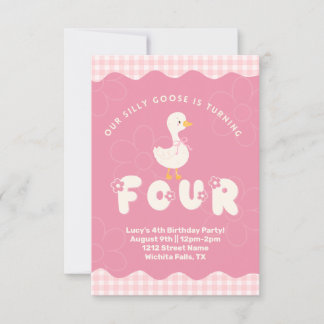 Invitation Silly Goose 4e anniversaire
