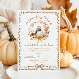Invitation Silly Goose Baby shower d'automne neutre
