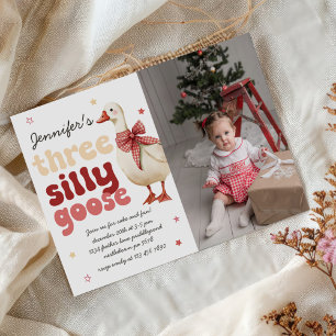 Invitation Silly Goose Christmas Bow 3e anniversaire Photo