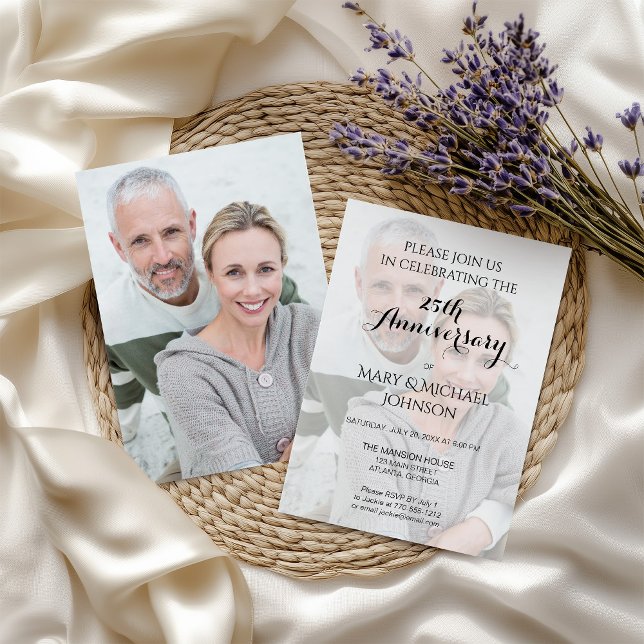 Invitation Silver 25th Anniversary wlith Photo (Créateur téléchargé)