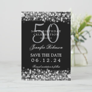 Invitation Silver 50th Birthday Enregistrer la date avec les 