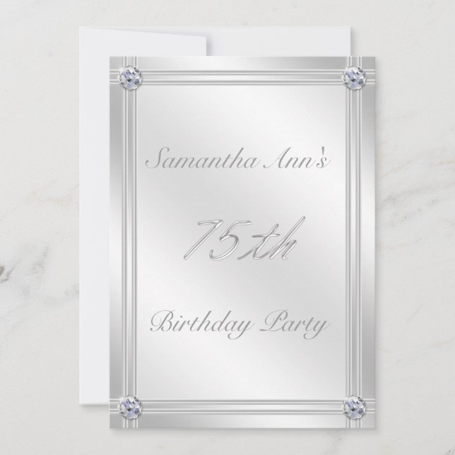 Invitation Silver and Diamond Effect 75e anniversaire (Devant)
