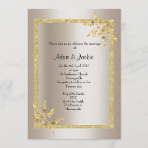 Invitation Silver bronze feuille d'or ELEGANT CLASSY MARIAGE