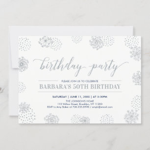 Invitation Silver Design moderne moderne 50e fête d'anniversa