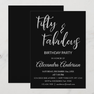 Invitation Silver Foil Cinquante et fabuleux