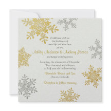 Silver Gold Snowflake Carré Mariage d'hiver