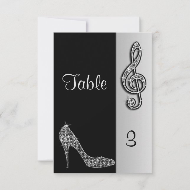 Invitation Silver Stiletto & Treble Clé (Devant)