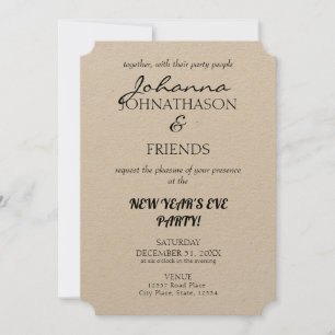 Invitation Silver Stripes drôle Personnalisé Nouvel An