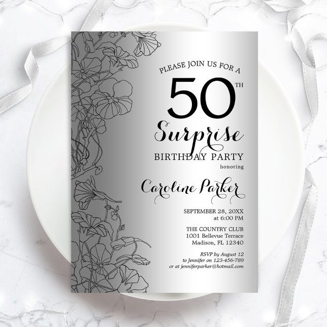 Invitation Silver Surprise 50e anniversaire (Créateur téléchargé)