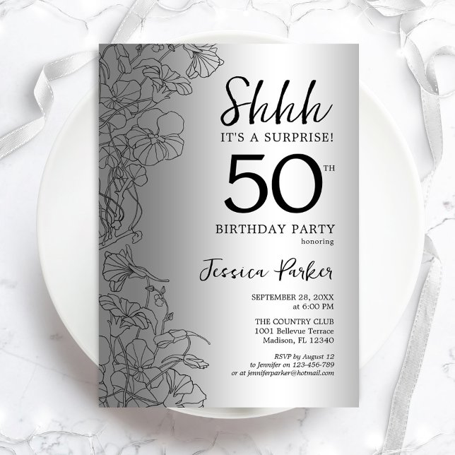 Invitation Silver Surprise 50e anniversaire (Créateur téléchargé)