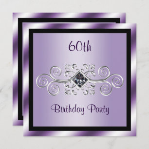 Invitation Silver Swirls & Diamond 60e anniversaire