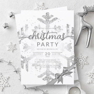 Invitation Silver Winter Parties scintillant Snow Company Noë