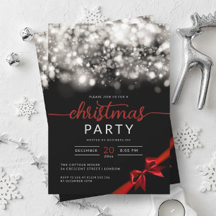 Invitation Silver Winter Sparkling Company Fête de Noël
