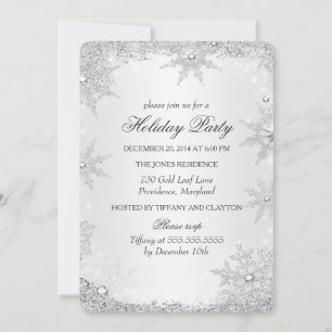 Invitation Silver Winter Wonderland Noël Fête de Noël 2