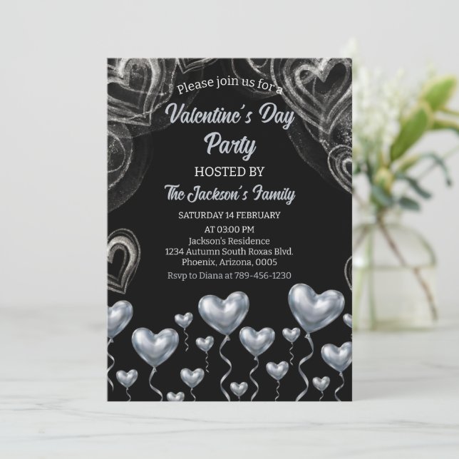 Invitation SilverHearts Valentine's Day Party (Debout devant)