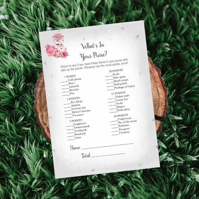 Invitation Silvr Flamant rose Ballerina What's In Your Purse  (Créateur téléchargé)