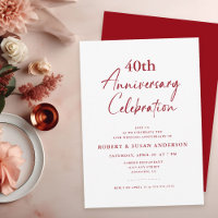 Simple 40ème anniversaire de Mariage Ruby Red