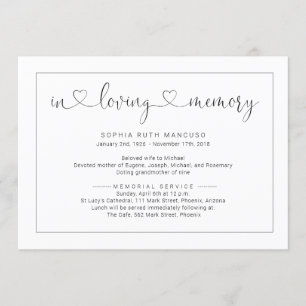 Invitation simple à Faire-part funéraire