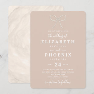 Invitation Simple Alliance Rose Perle Arc Tendances Mariage