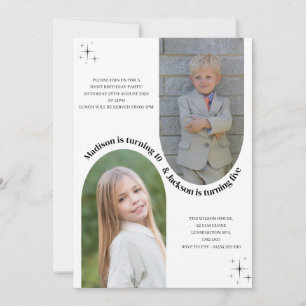 Invitation simple anniversaire pour frères et sœur
