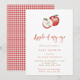 Invitation Simple Apple de Mes Yeux Fête Prénatale d'Automne