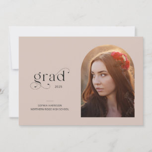 Invitation Simple Arc Photo Faded Blush Graduation Party