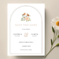 Simple arche amour oiseaux enregistrer l'invitatio