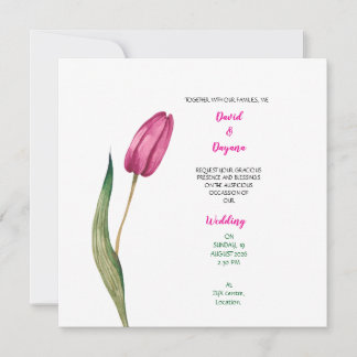 Invitation simple avec fleur de tulipe